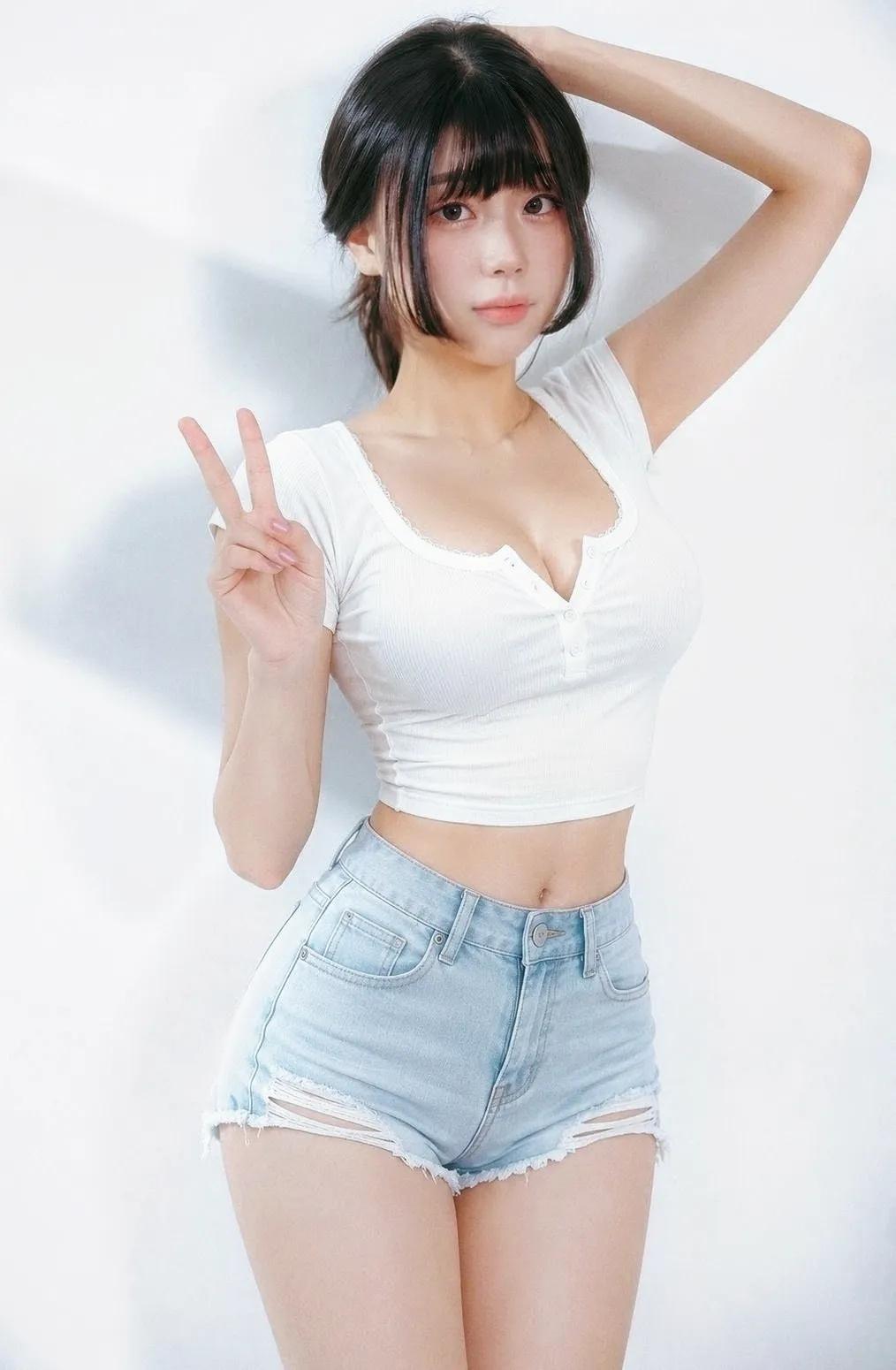 여자 청반바지 패션 추가 이미지 3
